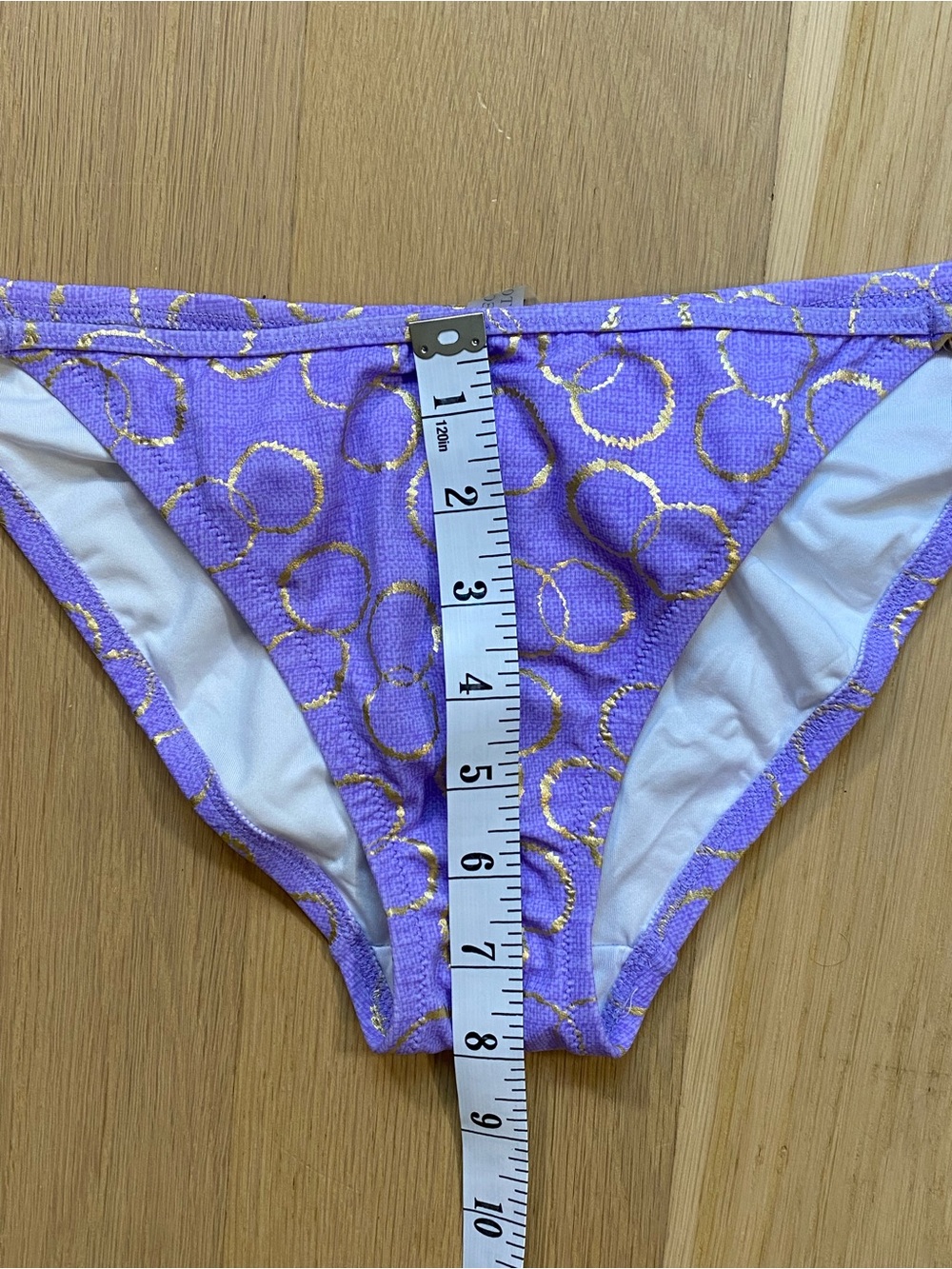Victoria's Secret Purple Bikini Set Metallic Gold Ring Pattern Y2K Glam Medium - Picture 11 of 11